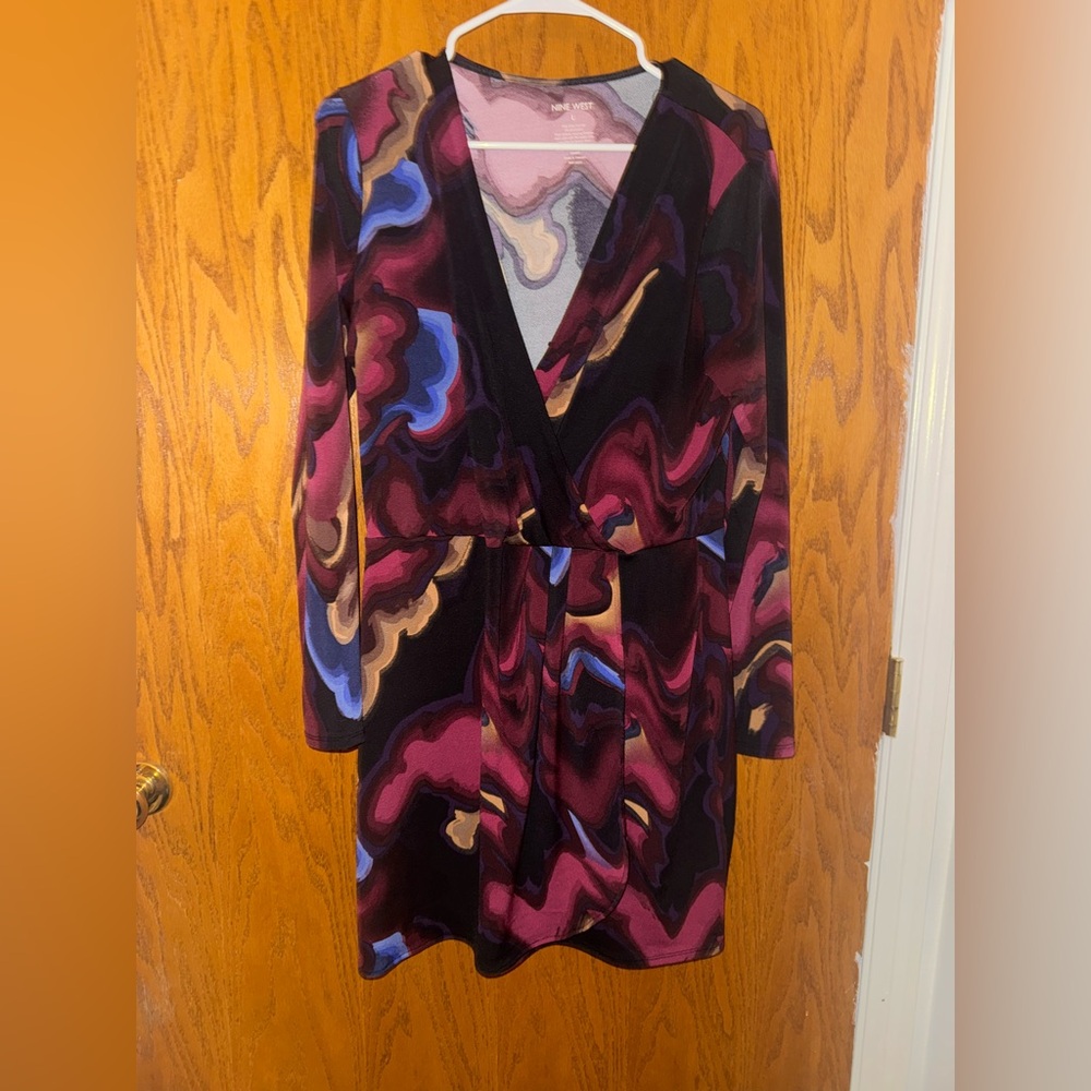 Nine West Vibrant Long Sleeve Dress